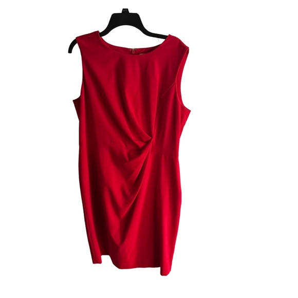 Calvin Klein Red Sleeveless Midi Dress – Estimated XL | Elegant & Versatile - Picture 1 of 4